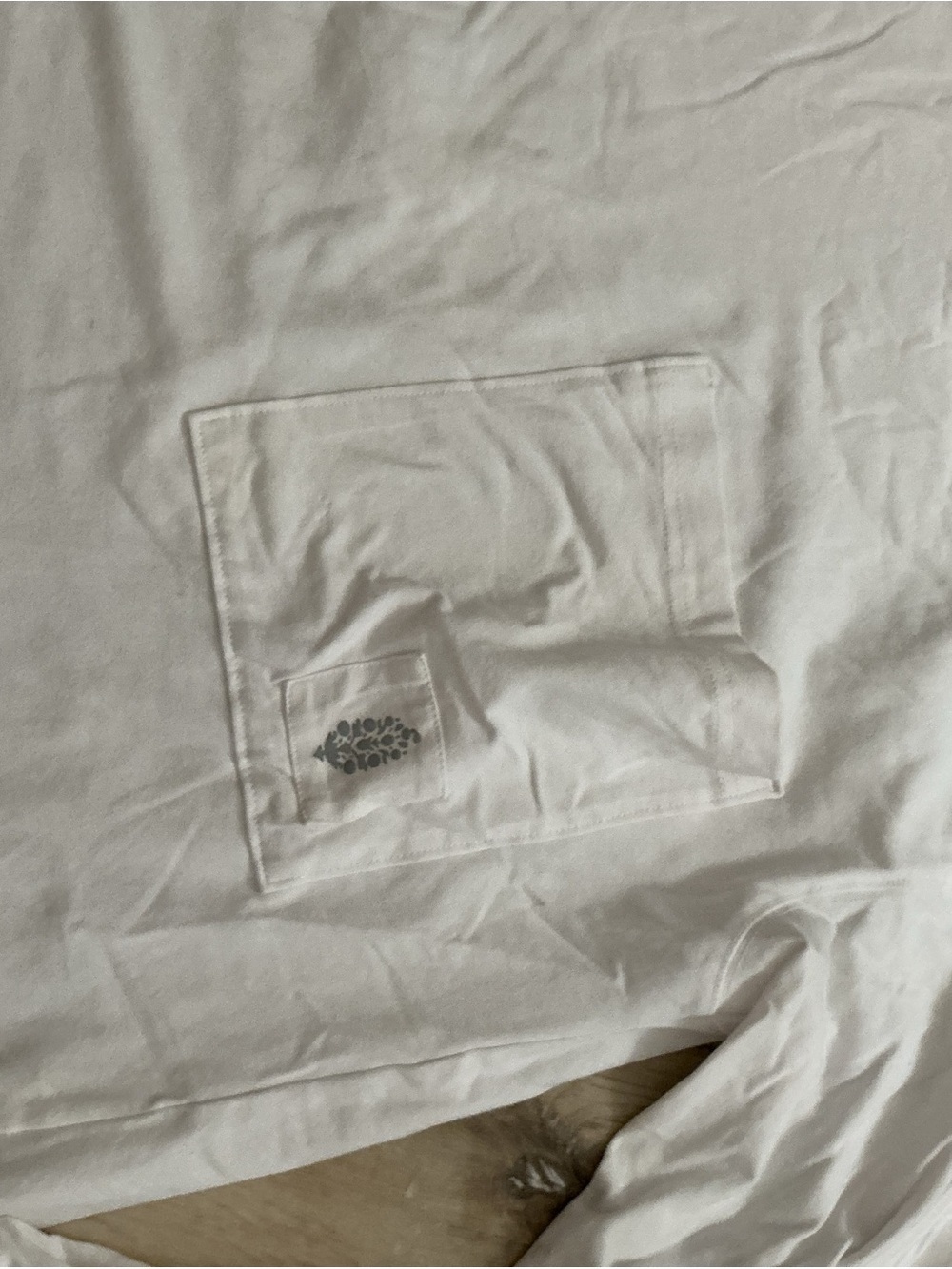 Free People White V-Neck Hooded Pullover with Pocket Detail - Picture 3 of 7